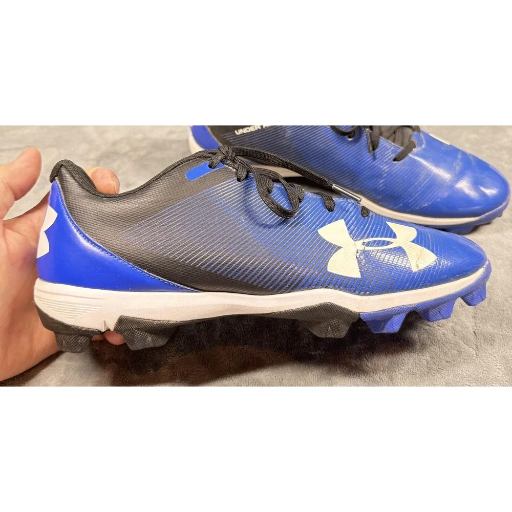 Under‎ Armour Molded Cleats Shoes Mens Size 9 Blue Black Baseball 1297317-001